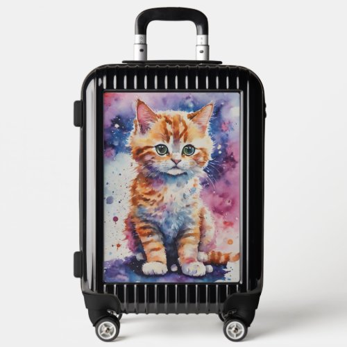 Cute Watercolor Ginger Kitten  Luggage