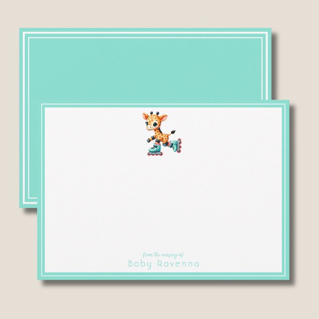 Cute Watercolor Giraffe Baby Shower Note Card (Creator Uploaded)