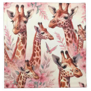 Cute Watercolor Giraffe  Cloth Napkin