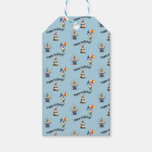 Cute Watercolor Gnome Birthday Celebration Gift Tags