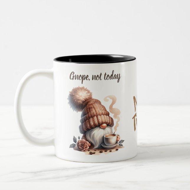 Cute Watercolor Gnome Coffee Mug (Left)