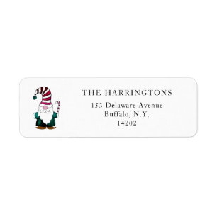 Cute Watercolor Gnome Hand-Drawn Return Address Label