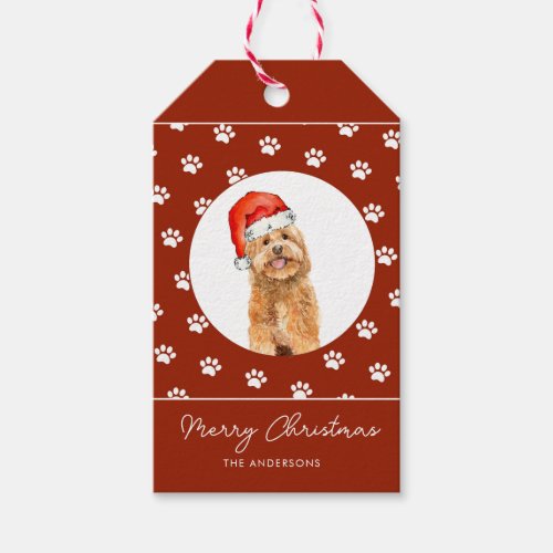 Cute watercolor Golden doodle Christmas gift Gift Tags
