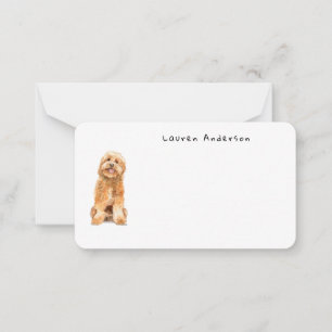 Cute Watercolor Golden Doodle dog Little Note Card