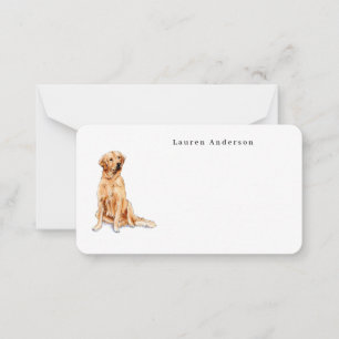 Cute Watercolor Golden retriever dog Little Note Card