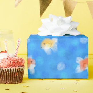 Cute Watercolor Goldfish Pattern Wrapping Paper