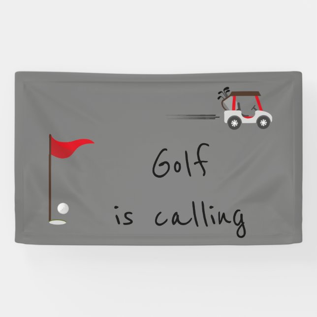 Cute Watercolor Golf Fun Golf is Calling Quote Banner (Horizontal)