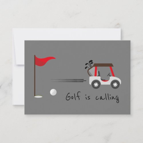 Cute Watercolor Golf Fun Golf is Calling Quote Card