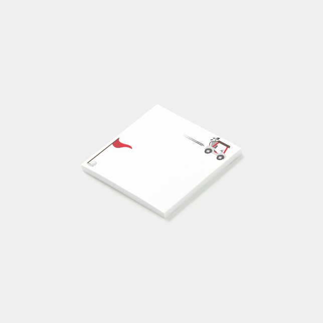 Cute Watercolor Golf Fun Golfer Cart Post-it Notes (Angled)