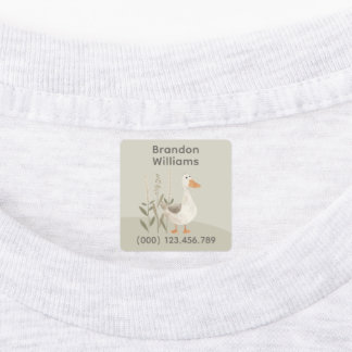 Cute Watercolor Goose Kids Labels
