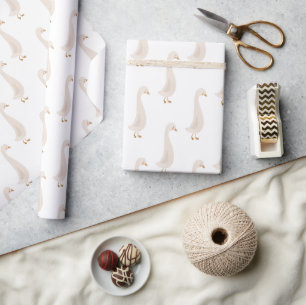 Cute Watercolor Goose Simple Minimalistic Wrapping Paper