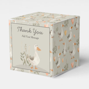 Cute Watercolor Goose & Thank You Favor Box