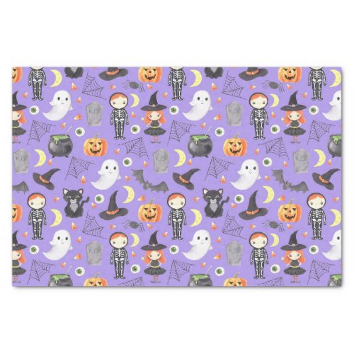 Cute Watercolor Halloween Costume Kids Tissue Paper