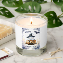 Cute Watercolor Halloween Ghost on a Jack o’ Lante