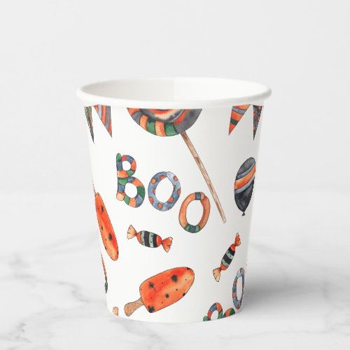Cute Watercolor Halloween Party Paper Cups
