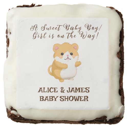 Cute watercolor Hamster Baby Shower  Brownie