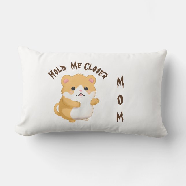 Cute Watercolor Hamster Hold me Closer Custom Lumbar Pillow (Front)