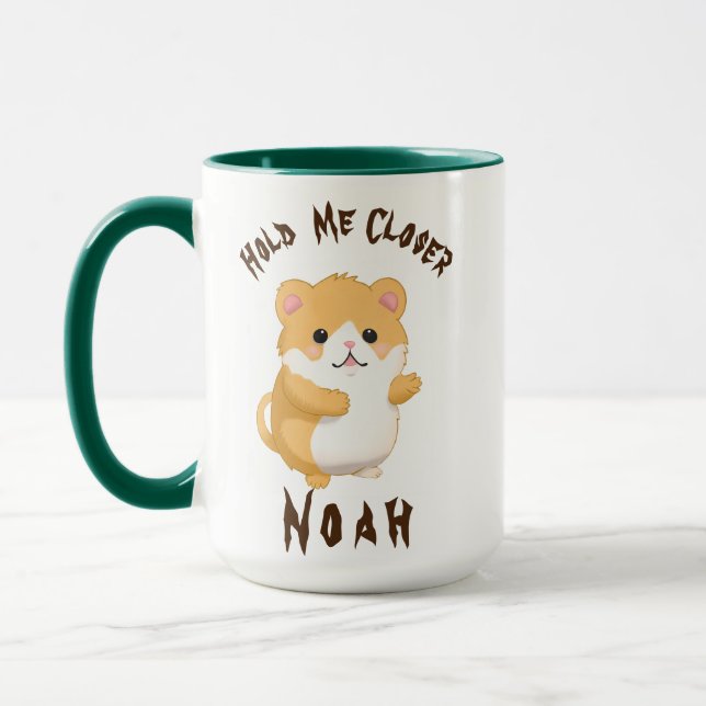 Cute Watercolor Hamster Hold Me Closer Customize  Mug (Left)
