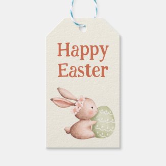Cute Watercolor Happy Easter Bunny