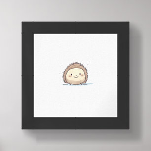Cute Watercolor Happy Hedgehog Framed Art