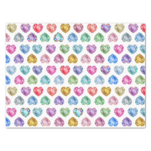  Cute Watercolor Heart Gemstone Colorful Fun Girly Tissue Paper