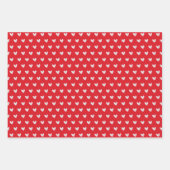 Cute Watercolor Hearts and Stripes Valentine Wrapping Paper Sheets (Front 2)