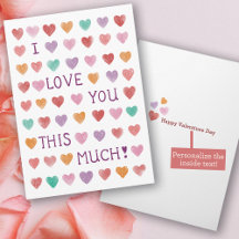 Cute Watercolor Hearts Valentine's Day