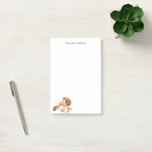 Cute Watercolor Hedgehog Personalized Post-it Notes