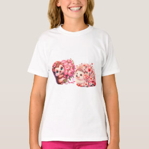 Cute Watercolor Hedgehogs in Love T-Shirt