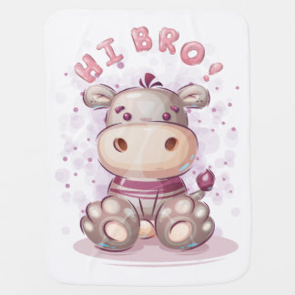 Cute Watercolor Hippo Baby Blanket – Soft, Adorabl