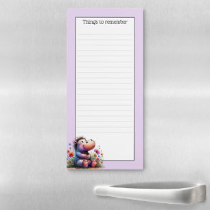 Cute Watercolor Hippo Lined Notepad