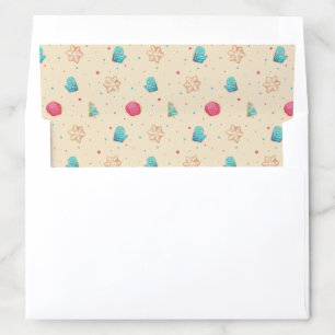 Cute Watercolor Holiday Christmas Cookies Pattern Envelope Liner