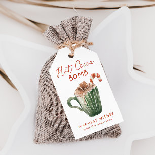 Cute Watercolor Hot Cocoa Bomb Tag