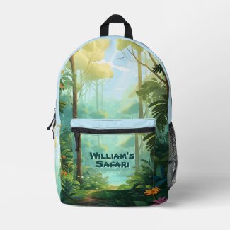 Cute Watercolor Jungle Print Backpack