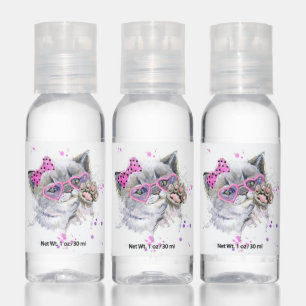 Cute Watercolor Kitten Hand Sanitizer