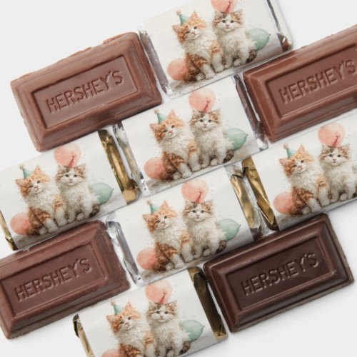 Cute Watercolor Kitten Pawty Cat Birthday Hershey's Miniatures