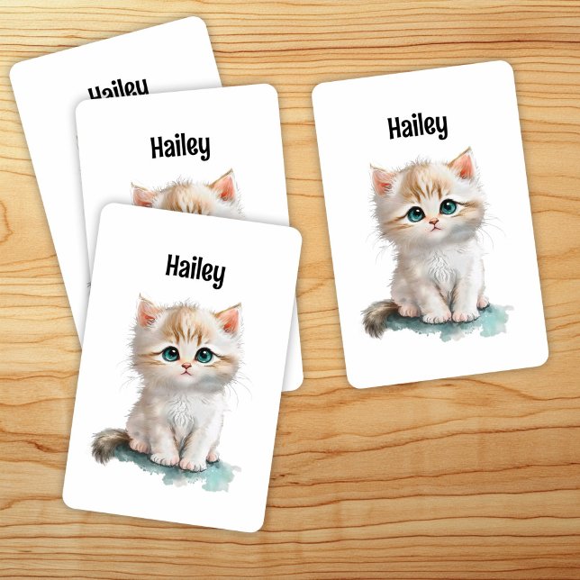 Cute Watercolor Kitten Playing Cards (Creator Uploaded)