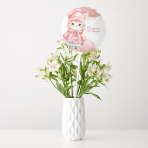 Cute Watercolor Kitty Cat Winter Coat Baby Shower Balloon