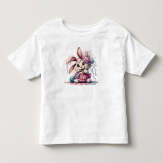 Cute Watercolor Knitting Bunny Rabbit T-Shirt