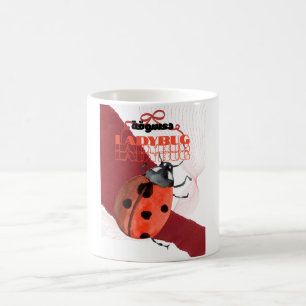 Cute Watercolor Ladybug Arabic Calligraphy Sticker Coffee Mug