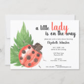 Cute Watercolor Ladybug Baby Shower Invitation (Front)