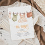 Cute Watercolor Let's Hang Out Girl Oh Baby Shower Invitation