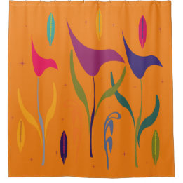 Cute Watercolor Lily Floral Shower Curtain