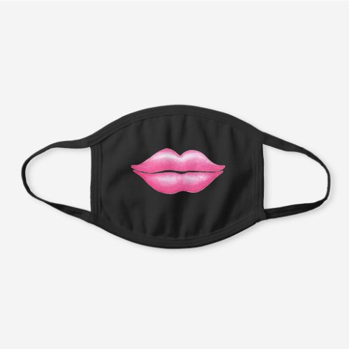 Cute Watercolor Lips Decorative Black Cotton Face Mask
