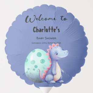 Cute Watercolor Little Dinosaur Baby Shower Balloon