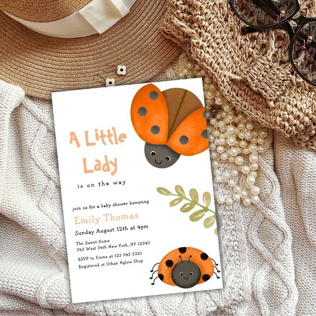Cute Watercolor Little Ladybug Baby Shower Invitat Invitation (Cute Watercolor Little Ladybug Baby Shower Invitat Invitation)