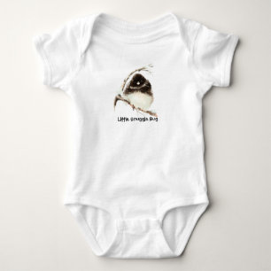 Cute Watercolor Little Snuggle Bug Fluffy Bird Baby Bodysuit
