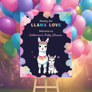 Cute Watercolor Llama Mama Mexican Baby Shower Foam Board