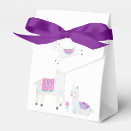 Cute Watercolor Llama themed Baby Shower Favor Boxes