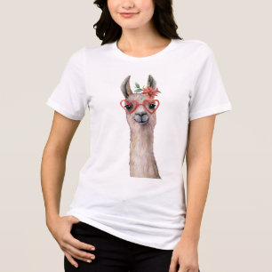 Cute Watercolor Llama Tri-Blend Shirt